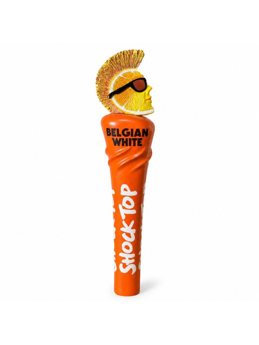 Shock Top Belgian White Beer Tap Handle Figural Orange Mohawk Mascot Witbier